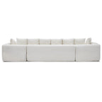 Vanress Oversize 145" Modular Sectional Sofa with Chaise,U-Shaped Deep Seat Cloud Couch with Fixed-Shape Frame, Modern Corduroy Boneless Sofa for Living Room, No Assembly Required, Beige