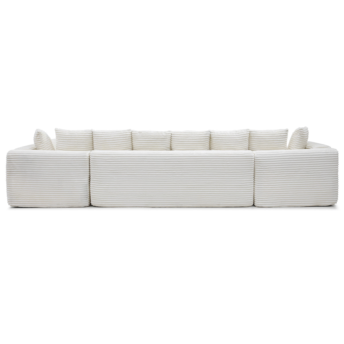 Vanress Oversize 145" Modular Sectional Sofa with Chaise,U-Shaped Deep Seat Cloud Couch with Fixed-Shape Frame, Modern Corduroy Boneless Sofa for Living Room, No Assembly Required, Beige