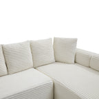 Vanress Oversize 145" Modular Sectional Sofa with Chaise,U-Shaped Deep Seat Cloud Couch with Fixed-Shape Frame, Modern Corduroy Boneless Sofa for Living Room, No Assembly Required, Beige
