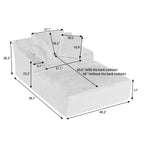 Vanress 78" Oversized Chaise Lounge Chair Indoor, Corduroy Upholstered Boneless Sofa Bed with 3 Pillows, Deep Seat Sleeper Couch, Cloud Sofas Couches for Living Room Bedroom, No Assembly Required, Blue