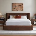 Vanress AirFrame Queen Size Bed Frame with Headboard, Cloud Upholstered Platform Bed Frame, 4.7 Inch Foam Cushioned, No Box Spring, Easy Assembly, Brown