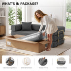 Vanress 78" Convertible Sofa Bed, Folding Sleeper Sofa Couch Bed with Fixed-Shape Frame, Pull-Out Sleeper Loveseat, Corduroy Boneless Futon Bed, No Assembly Required for Living Room & Bedroom, Green
