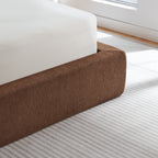 Vanress AirFrame Queen Size Bed Frame with Headboard, Cloud Upholstered Platform Bed Frame, 4.7 Inch Foam Cushioned, No Box Spring, Easy Assembly, Brown