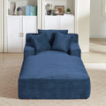 Vanress 78" Oversized Chaise Lounge Chair Indoor, Corduroy Upholstered Boneless Sofa Bed with 3 Pillows, Deep Seat Sleeper Couch, Cloud Sofas Couches for Living Room Bedroom, No Assembly Required, Blue