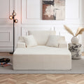 Vanress 56" W Chaise Lounge Chair Indoor, Oversized Corduroy Upholstered Boneless Sofa, Deep Seat Reading Chairs Sleeper Couch, Cloud Sofas Couches for Living Room Bedroom, No Assembly, White
