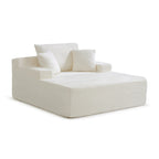 Vanress 56" W Chaise Lounge Chair Indoor, Oversized Corduroy Upholstered Boneless Sofa, Deep Seat Reading Chairs Sleeper Couch, Cloud Sofas Couches for Living Room Bedroom, No Assembly, White