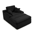 Vanress 70" Chaise Lounge Chair Indoor, Oversized Corduroy Upholstered Boneless Sofa, Deep Seat Reading Chairs Sleeper Couch, Cloud Sofas Couches for Living Room Bedroom, No Assembly, Black
